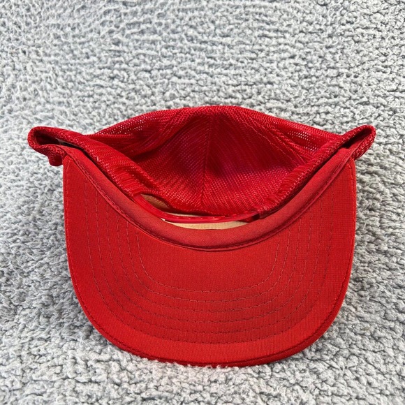 Vintage Turkey Point Trucker Hat Snapback Adult Red Black Spellout 90s Canada - Picture 2 of 7